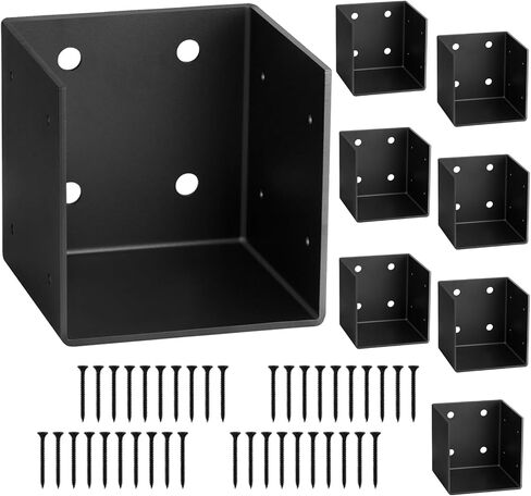 4PCS 4x4 Pergola Wall Mount Bracket,11 Gauge(3 mm Thick),Universal Fit | For 4x4/4x6 Posts,Joist Hanger Inner Width:3-1/2",Easy Installation,For Patio Covers, Gazebos & Outdoor Structures in Kuwait
