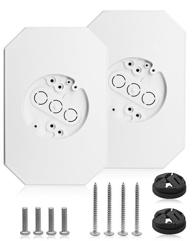 2 Pcs 8141DBL Siding Light Mounting Block Bracket White with Built-in Electrical Box, Fit for 1/2 inch Outdoor Mounting Plate Vinyl and 4 inch Siding in Kuwait