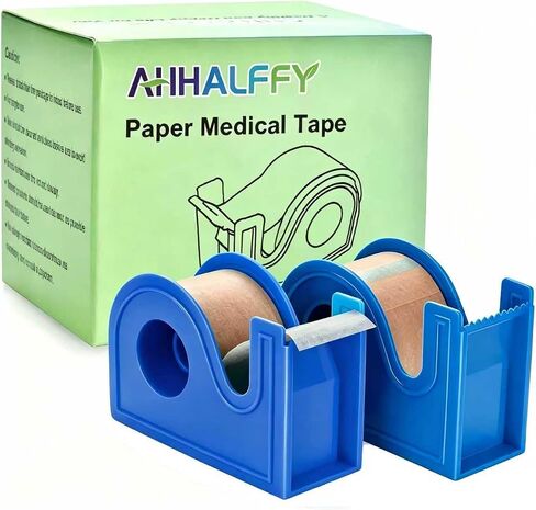 Medical Tape with Dispenser Paper Tape Medical 1 inch x 10yd Sensitive Skin Micropore Tape Breathable for Wound Care Nose Tape for Rhinoplasty Shaping(2 Rolls Tape + 2 Dispensers Included) in Saudi Arabia