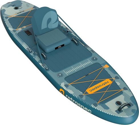 Retrospec June Inflatable Fishing Paddle Board 11’6" with Removable Seat – Puncture-Resistant Paddle Board for Fishing with Rod Holders, Non-Slip Deck Pad & Accessories in Saudi Arabia