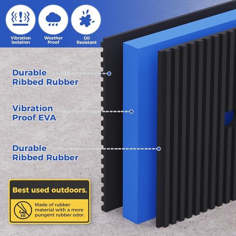 Anti Vibration Pads, 4"× 4"×7/8" Vibration Isolator Pads, Mechanical Vibration Damping Pads, Heavy Duty Rubber Isolation Pads, 3/8"Pre-Drill Hole Vibration Isolator Pad for Air Compressor | air compressor vibration pads, strong vibration damping effect in Kuwait