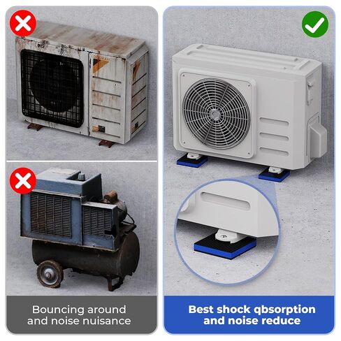 Anti Vibration Pads, 4"× 4"×7/8" Vibration Isolator Pads, Mechanical Vibration Damping Pads, Heavy Duty Rubber Isolation Pads, 3/8"Pre-Drill Hole Vibration Isolator Pad for Air Compressor | air compressor vibration pads, strong vibration damping effect in Kuwait