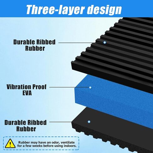 Jiozermi 4 Pcs Anti Vibration Pads, Heavy Duty Rubber Sound Dampening Mat Shock Absorbing Mat Vibration Isolation Pads for Air Conditioner, Compressor, Treadmill, Washing Machine (6 x 6 x 7/8 Inches) in Kuwait