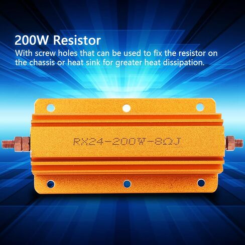 Lyrlody RX24 200W 8R High Power Resistor, Aluminum Housing, Industrial Electrical Supplies for Power Supply Sensor Elevator Stage Audio in Kuwait