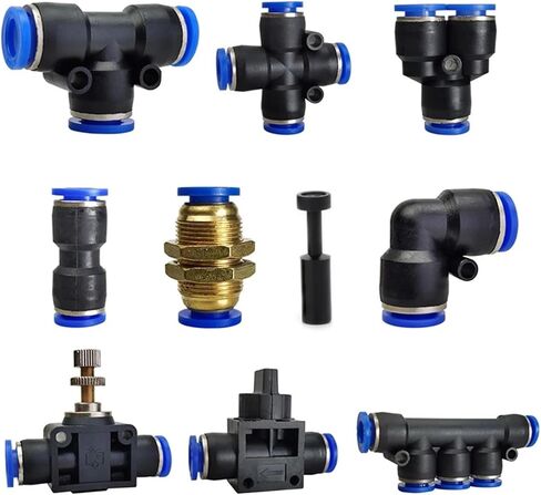 Pneumatic Fittings PU PY PV PE PK LSA Quick Connector Hose Tube Connectors Plastic 4mm/6mm/8mm 10Pcs(PU (10PCS A LOT),Use 4mm hose) in Kuwait
