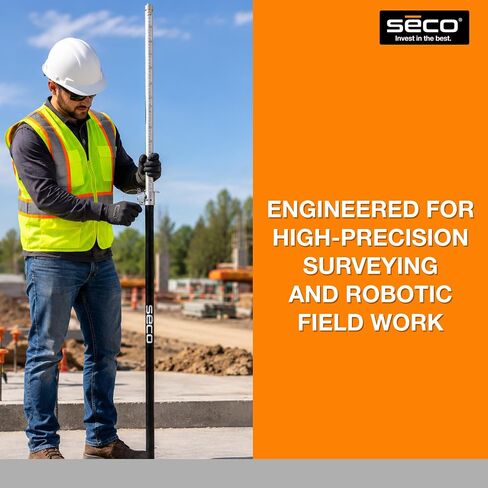 SECO 5129‑52 عمود منشوري من ألياف الكربون من قسم واحد - درجة 10 - يمتد التلسكوب إلى 8.53 بوصة قابل للطي حتى 4.97 بوصة - التخرج المزدوج 0.01 قدم وسم مع قفل TLV قارورة 40 دقيقة in Kuwait
