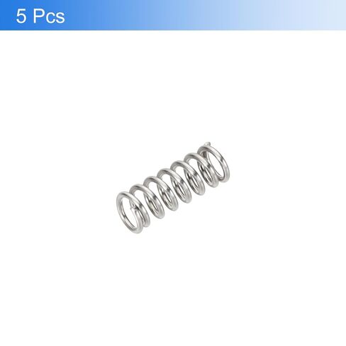 uxcell 5Pcs Compression Springs, 0.3mm Wire Diameter x 2mm OD x 5mm Length 304 Stainless Steel Extension Spring Ballpoint Pen Pressure Springs for Shop Home Repairs, Silver in Kuwait