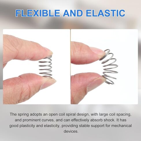 uxcell 5Pcs Compression Springs, 0.3mm Wire Diameter x 2mm OD x 5mm Length 304 Stainless Steel Extension Spring Ballpoint Pen Pressure Springs for Shop Home Repairs, Silver in Kuwait