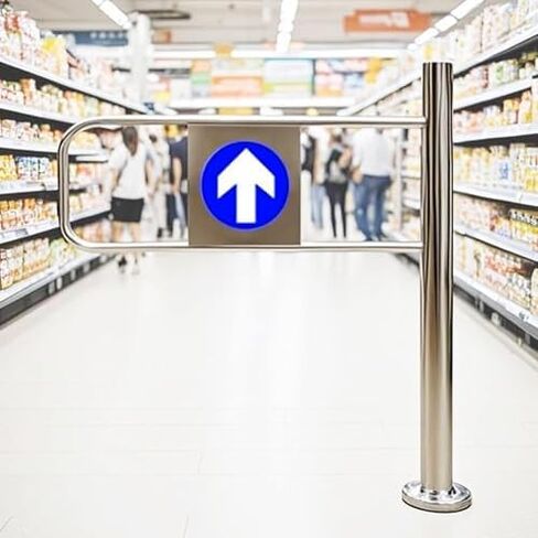 One-Way Traffic Door，Automatic Rebound Swing GateAutomatic Closing Safety Swing Gate for Supermarket Entrances - 1-Way Manual Door, 90x97cm - Ideal for Libraries, Warehouses, and High-Traffi in Kuwait