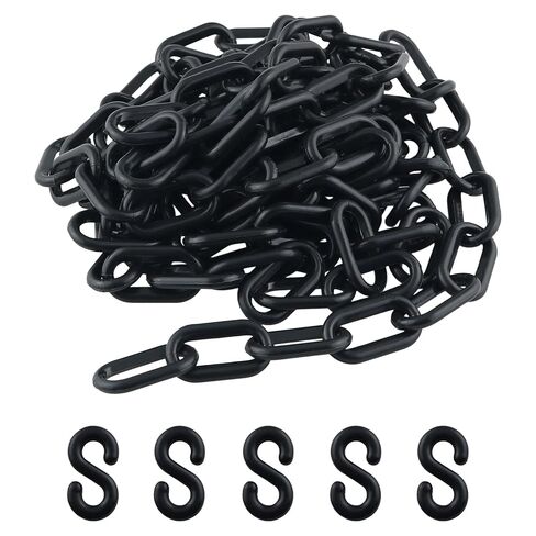 Plastic Safety Chain 10 Feet Interlocking Links Mounts to Post Fencing for Fencing Crowd Control Queue Management Parking Lots and Entrances Black in Kuwait