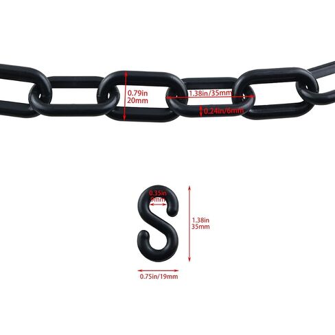 Plastic Safety Chain 10 Feet Interlocking Links Mounts to Post Fencing for Fencing Crowd Control Queue Management Parking Lots and Entrances Black in Kuwait