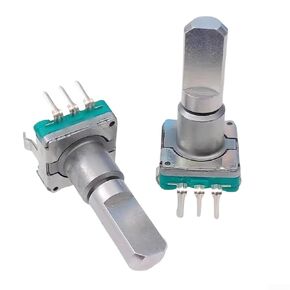 مفتاح تشفير دوار Minhe EC11E15244G1 - 30 موضعًا، 15 نبضة لكل دورة، زر ضغط مدمج (سفر 0.5 مم)، حامل رأسي، هيكل من البلاستيك المعدني، -40 درجة مئوية إلى +85 درجة مئوية (طول المقبض 15 مم) in Kuwait