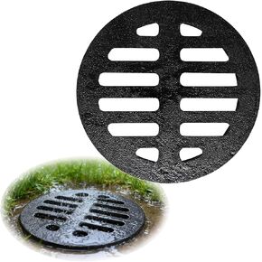 Outdoor Floor Drain Cover, Round Metal Grate for Balcony & Garden, High Load-Bearing Rainwater Strainer & Anti-Clogging Bathroom Drain Protector (110mm) in Kuwait