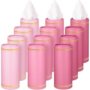 Fourluoo 12 Pack Car Tissue Cylinder Holder Bulk with 3 Ply Facial Tissues, Round Napkin Holders for Cup Holder Cylinder Travel Paper Tubes Bulk Round Napkin Boxes Packs(Multicolor) in Kuwait