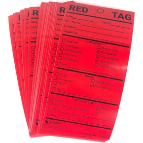 Durable Write-On 5S Adhesive Red Tags (3in x 5in, Pack of 25 Tags) in Kuwait