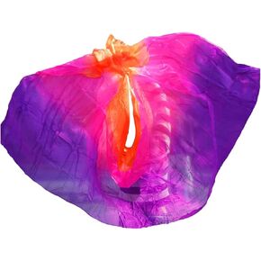Women's Silk Belly Dance Scarf Real Silk Belly Dance Veil Shawl Women Scarf Costume Accessory Handmade Dyed Pure Silk Veil For performance competitions(Color 24-dz,M- 250X114cm) in Kuwait