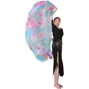 Women's Silk Belly Dance Scarf Silk Veil Belly Dance Scarf Gradient Silk Veil Shawls Women Hand Thrown Scarf Gradient 200cm 250cm 270cm Dance Performance For performance competitions(Style 6,270cmX11 in Kuwait