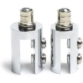 Glass Door Hinges Smooth Shaft Cylindrical Overturn Hinge Suitable for 3-8mm Copper 2Pcs(-Silver-L) in Kuwait
