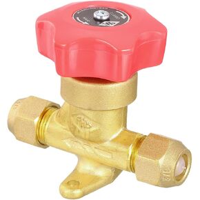 PATIKIL 1/2 Inch Flare x 1/2 Inch Flare SAE Gas Valve Forged Copper Ball Globe Valve Fitting for Gas Connector Air Conditioning HVAC Refrigeration in Kuwait