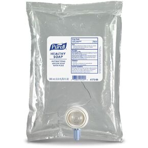 صابون لوشن مضاد للبكتيريا من Gojo® HEALTHY SOAP PCXM - 33.8 أونصة سائلة (1000 مل) - يقتل الجراثيم - لليدين والبشرة - مضاد للبكتيريا - شفاف - قابل لإعادة التعبئة، خالي من التريكلوسان in Kuwait