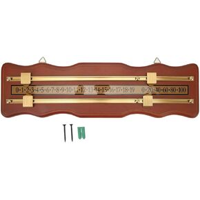 Billiard Game Scorer, 2 Track Wavy Brown Medium Density Fiberboard Score Board for Billiards, Manual Slide Scoring Keeper with Metal Track for Home Club Game Room in Saudi Arabia