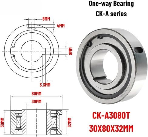 1PCS CK-A3080T 30X80X32MM One Way Clutch Bearing Overrunning CK-A Series Sprag Type Freewheel in Kuwait