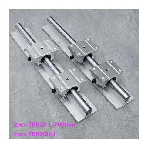 2 قطعة TBR20 L-700mm دعم السكك الحديدية دليل خطي + 4 قطعة TBR20UU تحمل كتل in Kuwait