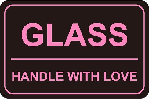 2"x3" 200 PCS Black Glass Sticker Fragile Stickers for Shipping in Kuwait