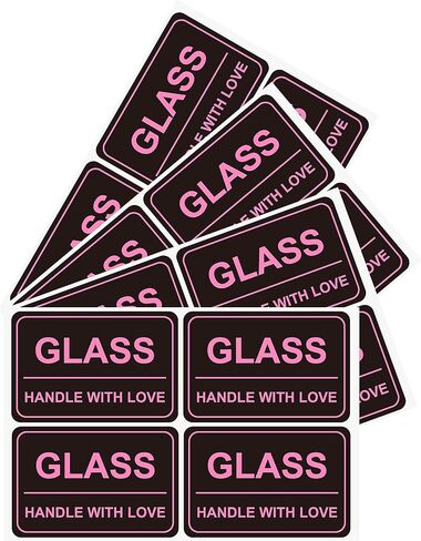 2"x3" 200 PCS Black Glass Sticker Fragile Stickers for Shipping in Kuwait