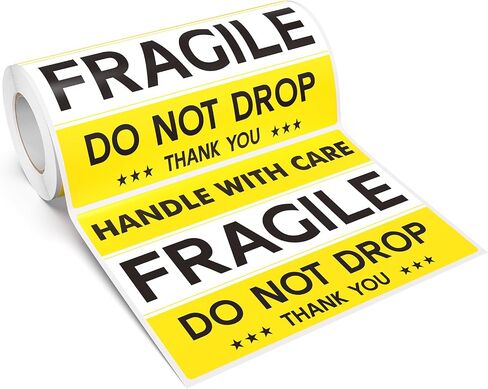 4x6 Inches Fragile Stickers 120 PCS Vinyl Shipping Labels Waterproof Permanent Adhesive Do Not Drop Label for Moving Packaging Mailing Boxes in Kuwait