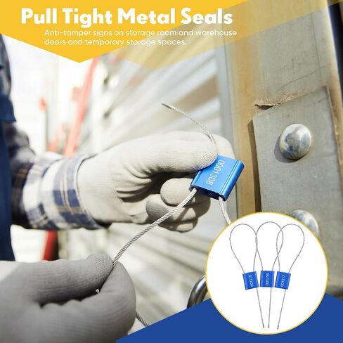 50 Pack Numbered Security Cable Seals Lock Steel Tight Seal Tamper Seal Metal Cable Seals with Aluminum Body ISO 17712 Certified for Shipping Container Trailer Truck Cargo in Kuwait
