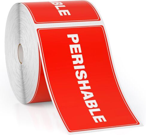 5" x 3" Perishable Warning Labels 500 PCS Waterproof Vinyl Stickers Food Packaging Shipping Adhesive Stickers Tear Resistant Label in Kuwait