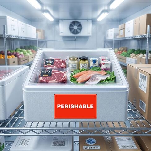 5" x 3" Perishable Warning Labels 500 PCS Waterproof Vinyl Stickers Food Packaging Shipping Adhesive Stickers Tear Resistant Label in Kuwait