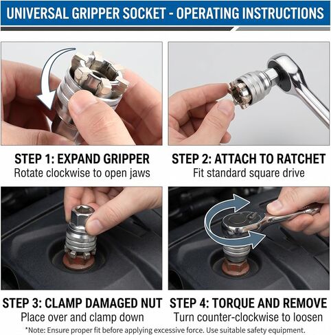 Limera 10-19mm Universal Socket Adapter, 3/8" Hex Shank Fastener Bit | Adjustable Socket Wrench, Multi-Function CR-V Steel, Nut Bolt Extractor Tool, For Power Drill, Auto Repair, Home Maintenance in Kuwait