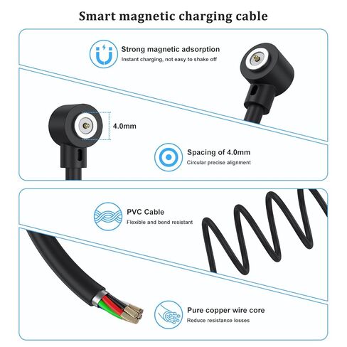 Meliya 2 Pack for Smart Ring Charger Cable, Replacement Magnetic Charger Cord for R02 R09 R18 R03 R06 R08 R10 R11 R11M SR11M R12 BJ02 SRC01 SRC10 SR08 SR09 SR10 SR11 Smart Ring in Kuwait
