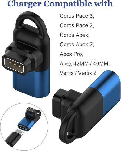 شاحن محمول لساعة Coros Pace 3/Pace 2/Apex 2/Vertix الذكية، محول كابل شحن USB C إلى ساعة Coros (عبوتان) in Kuwait