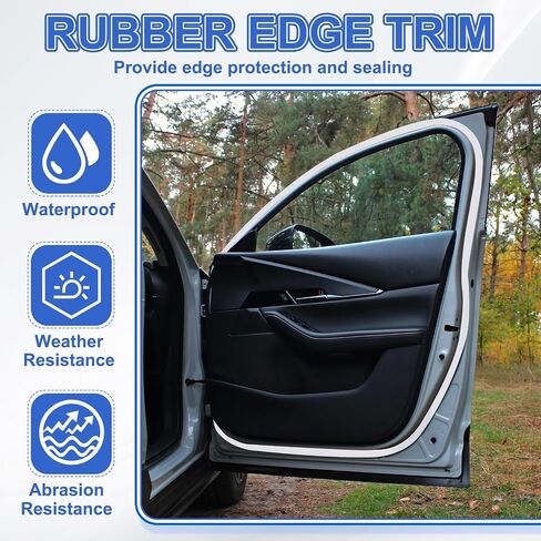 YOKIVE Clear Rubber U Channel Edge Trim, Silicone Door Seal Strip 3/16" Slot Fit for 5/32"-7/32" Edge | Metal Edge Guard Protector Great for Plywood, Glass, Sheet Metal (10-Feet) in Kuwait