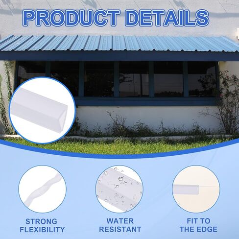 YOKIVE Clear Rubber U Channel Edge Trim, Silicone Door Seal Strip 3/16" Slot Fit for 5/32"-7/32" Edge | Metal Edge Guard Protector Great for Plywood, Glass, Sheet Metal (10-Feet) in Kuwait