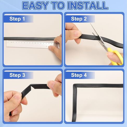 YOKIVE Clear Rubber U Channel Edge Trim, Silicone Door Seal Strip 3/16" Slot Fit for 5/32"-7/32" Edge | Metal Edge Guard Protector Great for Plywood, Glass, Sheet Metal (10-Feet) in Kuwait