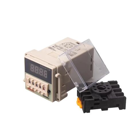 DH48J-A 1-9999 (x1 x10 x100) 30cps مرحل عداد تيار مستمر 24 فولت مع مقبس قاعدة (DH48J-11A AC380V) in Kuwait