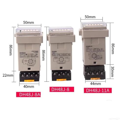 DH48J-A 1-9999 (x1 x10 x100) 30cps مرحل عداد تيار مستمر 24 فولت مع مقبس قاعدة (DH48J-11A AC380V) in Kuwait