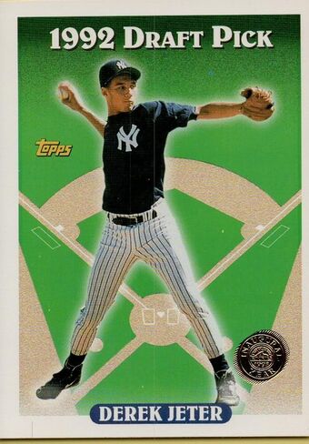 DEREK JETER ROOKIE CARD - 1993 TOPPS"1992 DRAFT PICK" BASEBALL CARD #98 (NEW YORK YANKEES) FREE SHIPPING in Kuwait