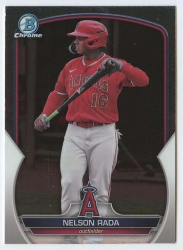 2023 Bowman Chrome Prospects #BCP-190 Nelson Rada Los Angeles Angels Official Baseball Card in Raw (NM or Better) Condition in Kuwait