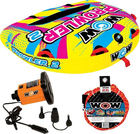 Wow Sports Prowler Towable Tube Starter Kit - Includes 12V Pump & 1K Tow Rope in Kuwait