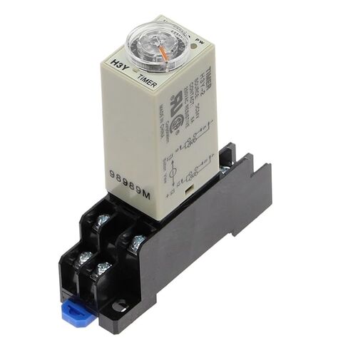 Power-on Delay Rotary Knob DPDT 1S/5S/10S/30S/60S/3M/5M/10M/30M Timer Timing Time Relay AC/DC 24V H3Y-2 with Base Socket PYF08A(Voltage DC 24V,0-30 Minute) in Kuwait