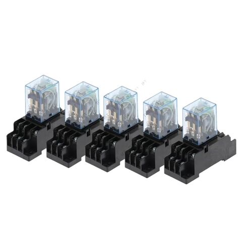 5 مجموعات من الملفات الكهرومغناطيسية العامة DPDT مرحل الطاقة MY3NJ 11 دبابيس HH53P DC12V 24 فولت تيار متردد 110 فولت 220 فولت مصغرة مع قاعدة PYF08A (تيار مستمر 24 فولت) in Kuwait