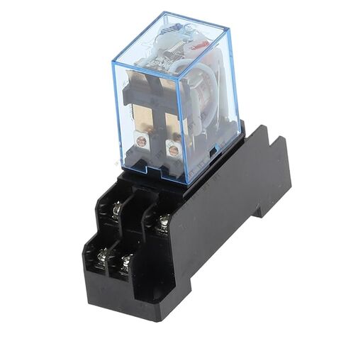 10 مجموعات LY2NJ 12VDC 24VDC 110VAC 220VAC ملف الطاقة مرحل صغير 8 دبابيس DPDT 10A LY2N-J HH62P JQX-13F مع قاعدة مقبس PTF08A (التيار المتناوب 220 فولت) in Kuwait
