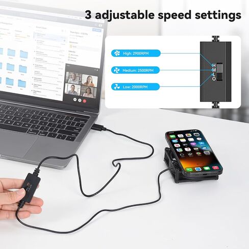 ELUTENG USB-C مروحة تعمل بالطاقة 80 مم مزدوجة الجوانب معدنية مراوح USB C مع 3 سرعات قابلة للتعديل خزانة كمبيوتر هيدروليكية صامتة تبريد 8 سم لجهاز التوجيه، جهاز الاستقبال، صندوق التلفزيون، DVR، Xbox، PS6، الخزانة in Kuwait