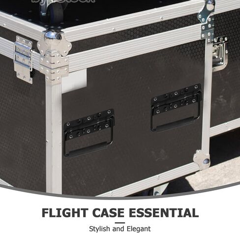 Operitacx Spring Loaded Black Heavy Duty Flight Case Pull Handle with Grip, Metal Folding Chest Handle for Industrial Toolbox and Cabinet Accessories in Kuwait
