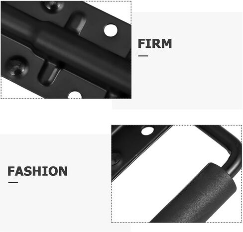 Operitacx Spring Loaded Black Heavy Duty Flight Case Pull Handle with Grip, Metal Folding Chest Handle for Industrial Toolbox and Cabinet Accessories in Kuwait